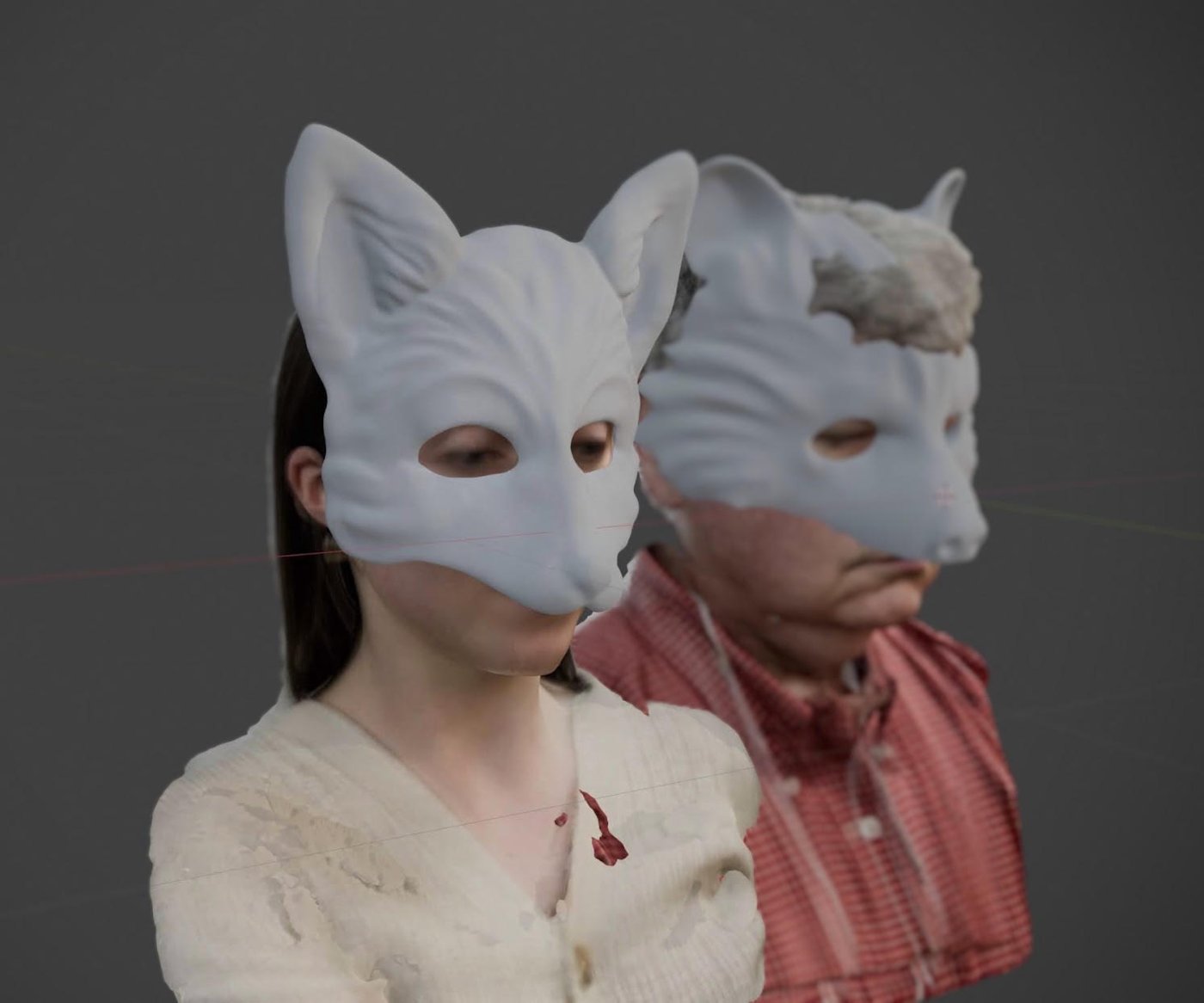 The masks fitted to the scans