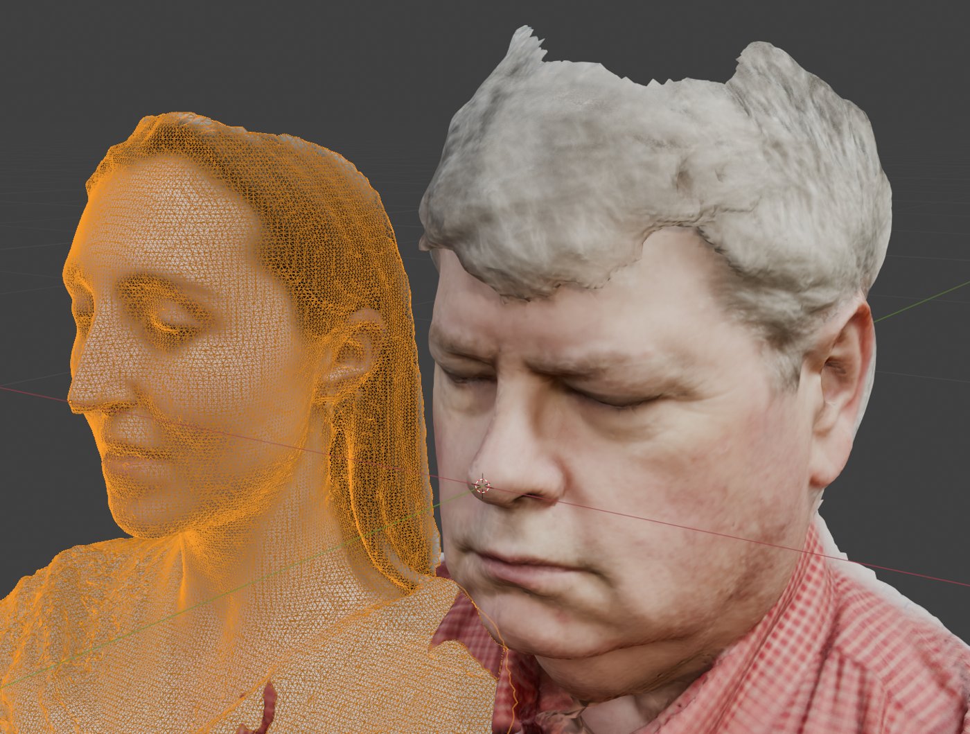 The actors' 3D face scans